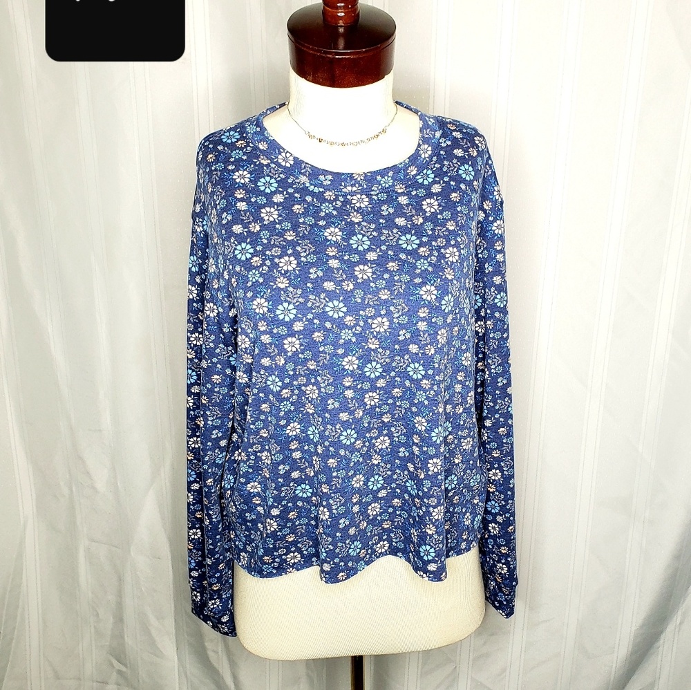 PULLOVER MINI FLORAL DENIM